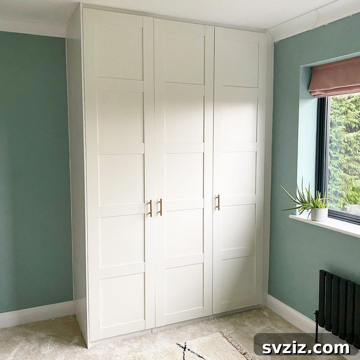 21 Genius IKEA Transformations for Your Home 8 IKEA Pax units converted into high-end built-in wardrobes with custom panels and handles