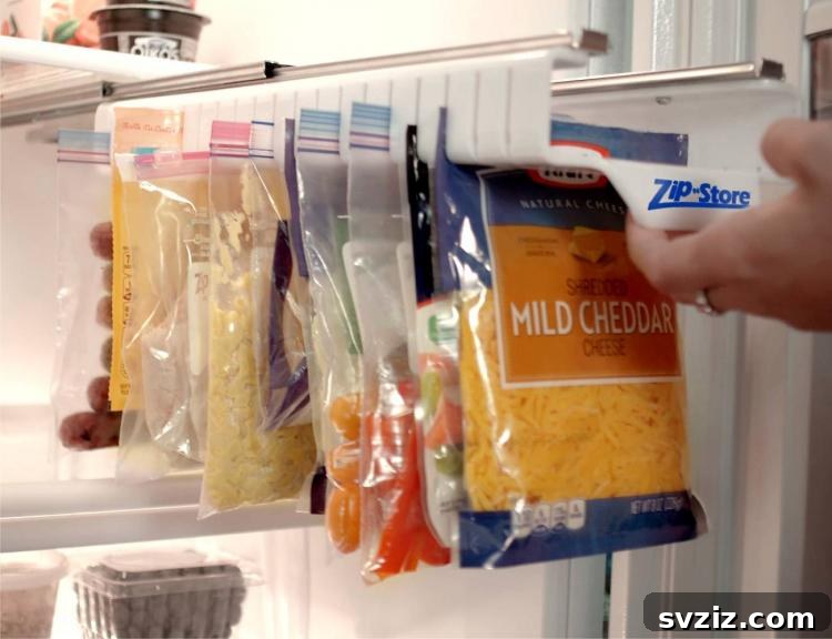 18 Smart Fridge Organization Secrets 10 Slide-Out Holder for Ziploc Bags