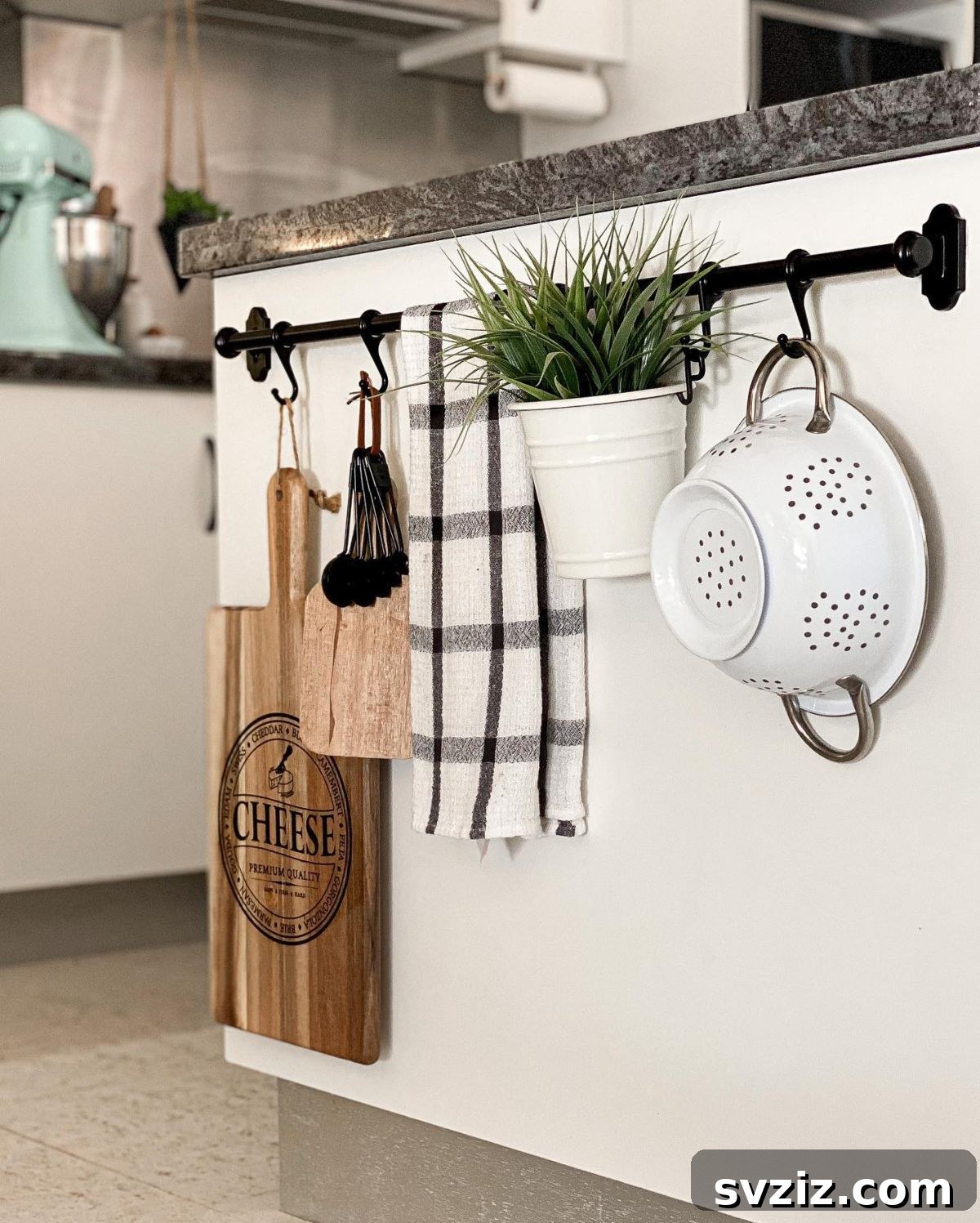 Brilliant IKEA Kitchen Storage Solutions 13 IKEA rail installed on kitchen island side for organized storage and decor