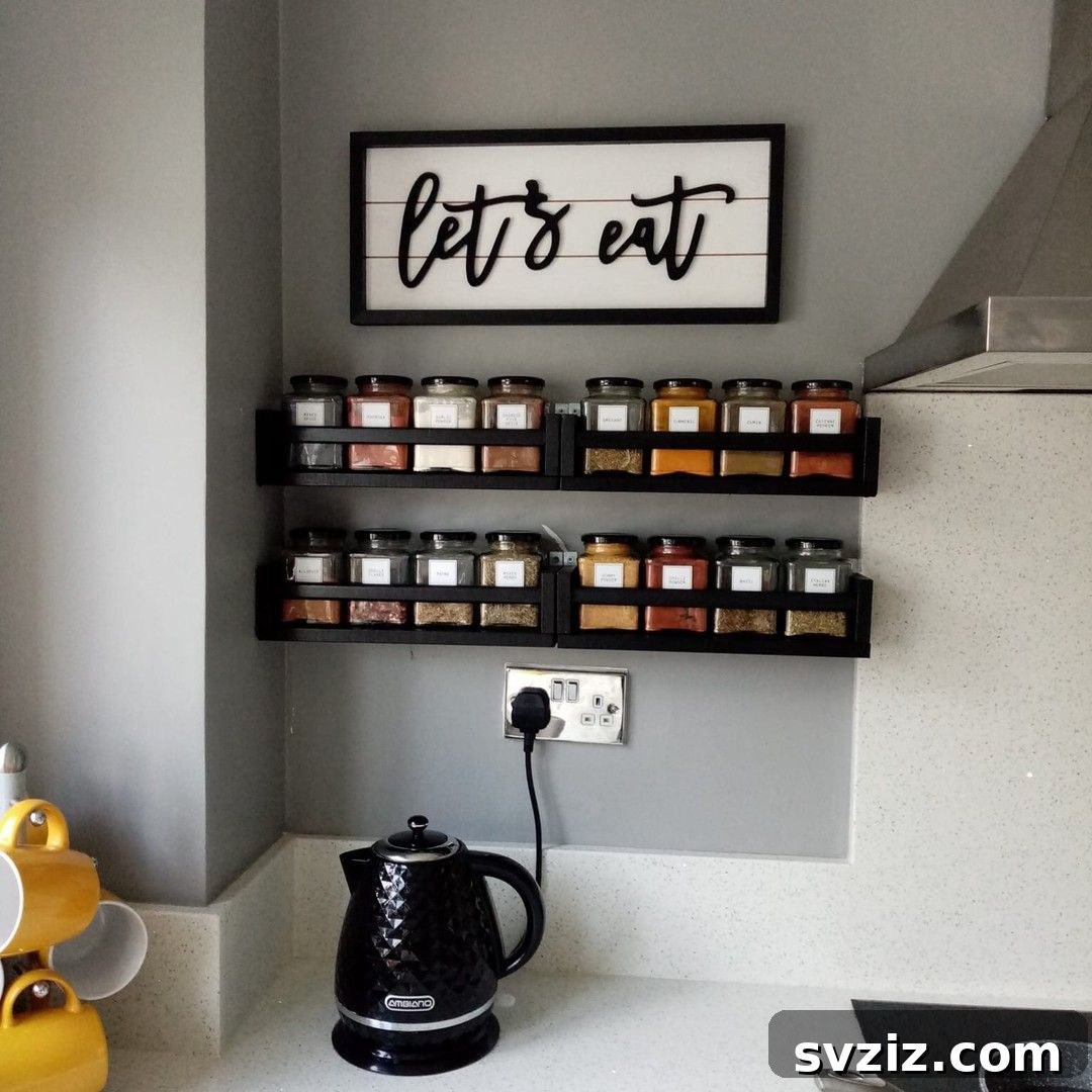 Brilliant IKEA Kitchen Storage Solutions 14 Customized black IKEA spice racks mounted on kitchen wall