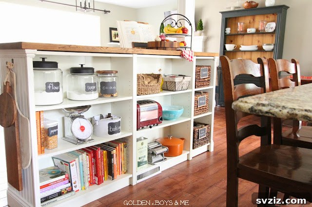 Brilliant IKEA Kitchen Storage Solutions 7 Custom kitchen island created from IKEA Billy bookcases