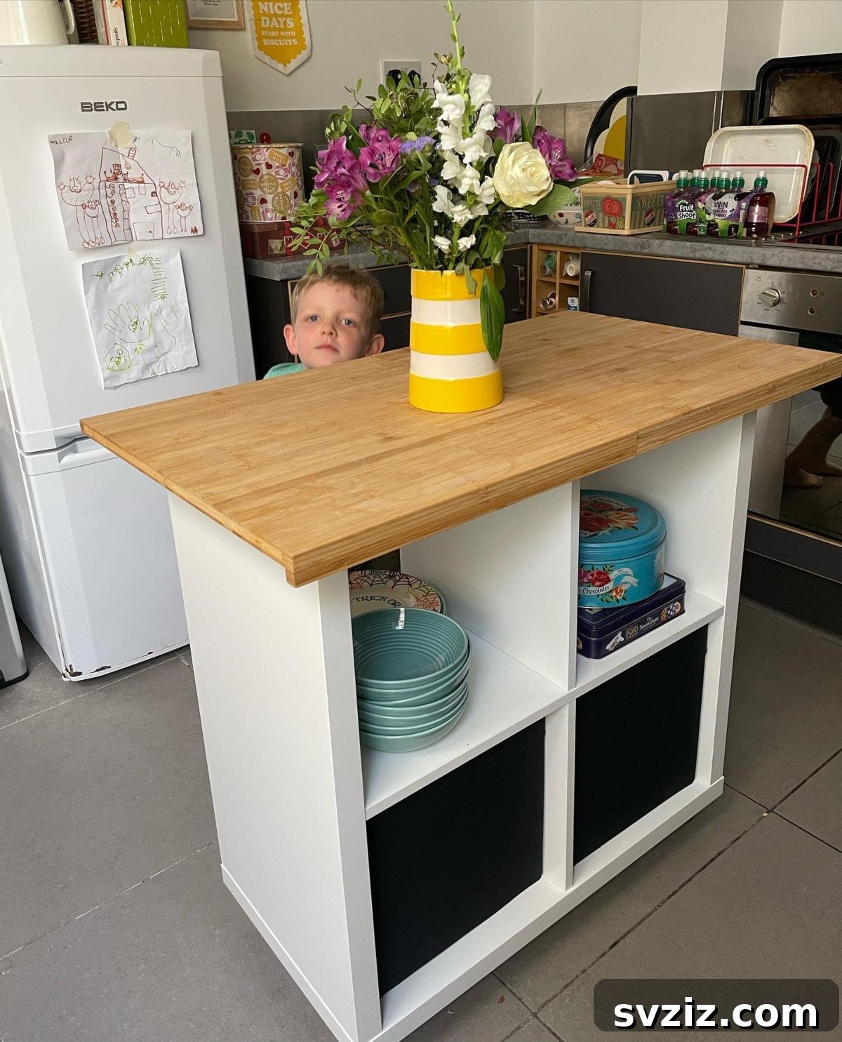 Brilliant IKEA Kitchen Storage Solutions 8 IKEA Kallax unit transformed into a mobile kitchen island with storage