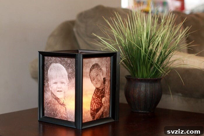 DIY picture frame luminaries