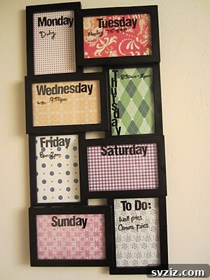 Custom dry erase calendar made from a Dollar Tree frame
