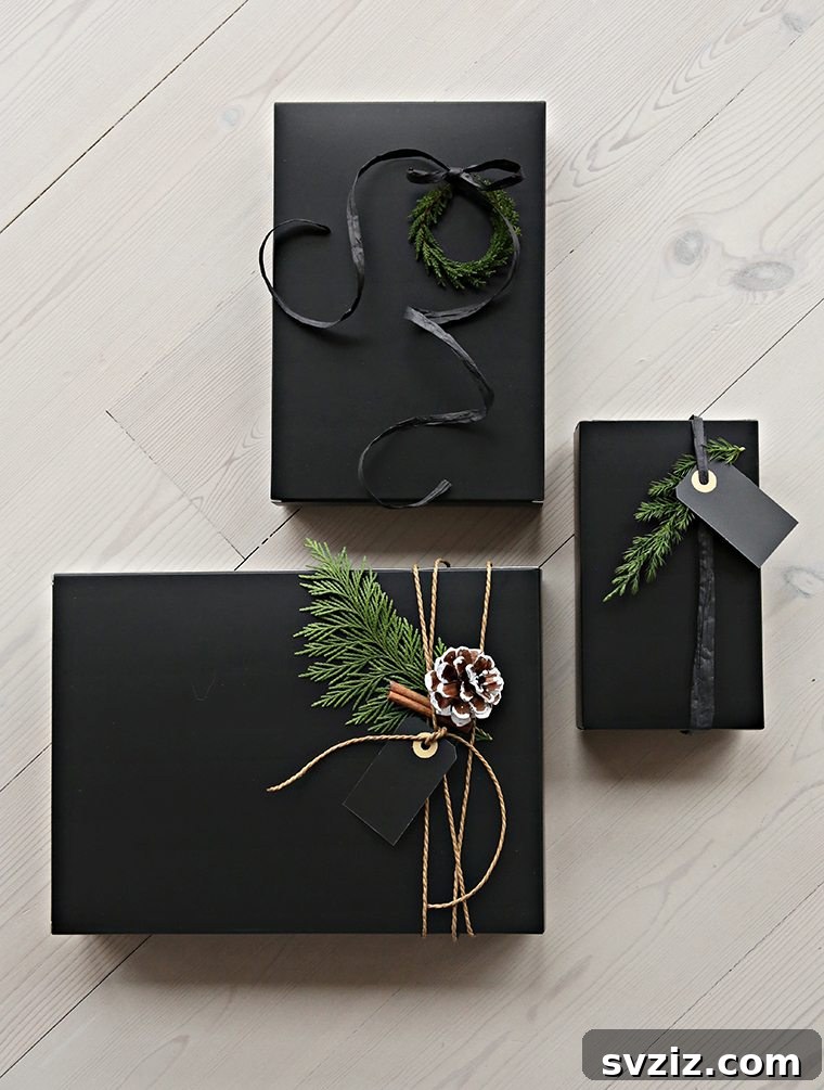20 Creative Christmas Gift Wrapping Designs 12 black gift wrap