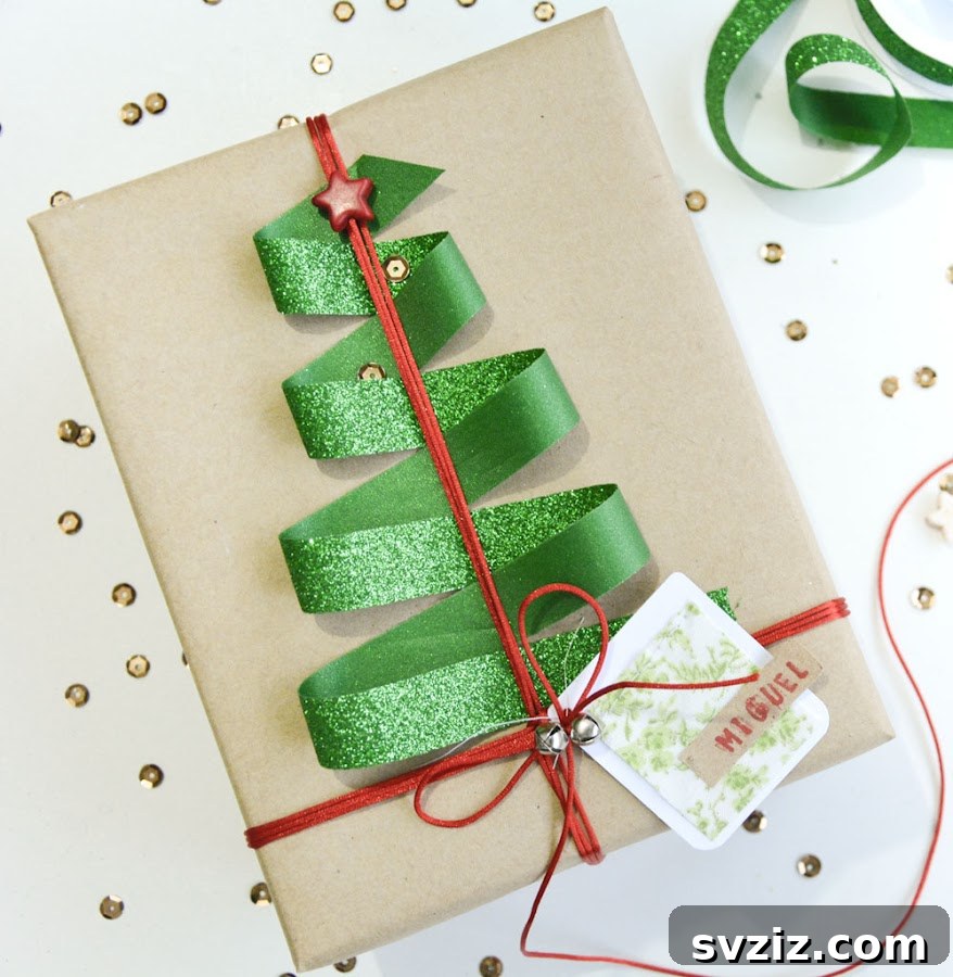 20 Creative Christmas Gift Wrapping Designs 14 ribbon christmas tree