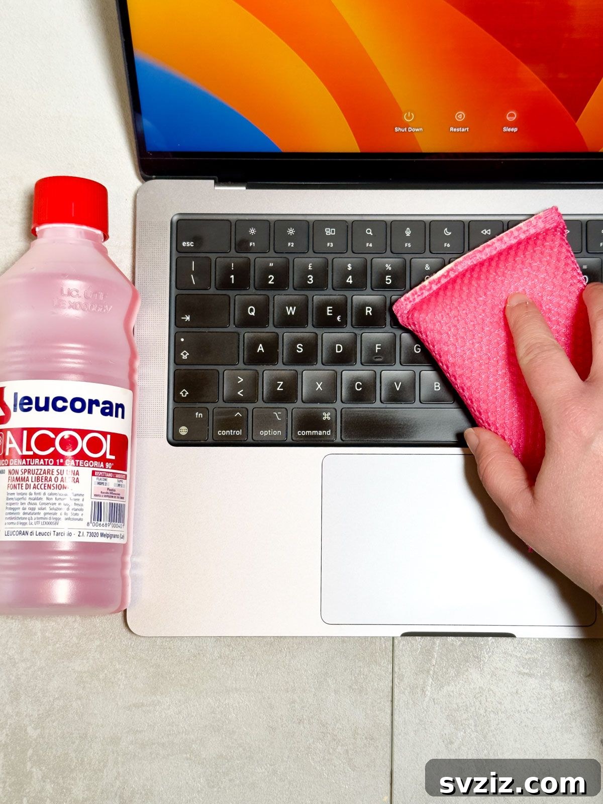 Disinfect Keyboard with Rubbing Alcohol