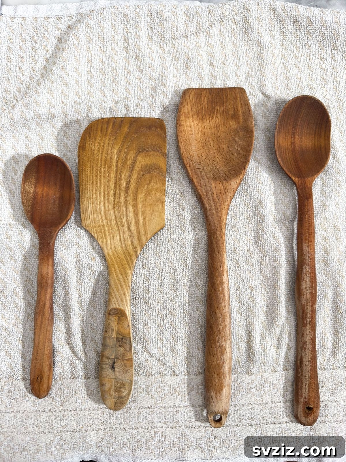 Clean Wooden Spoons with Vinegar and Hot Water