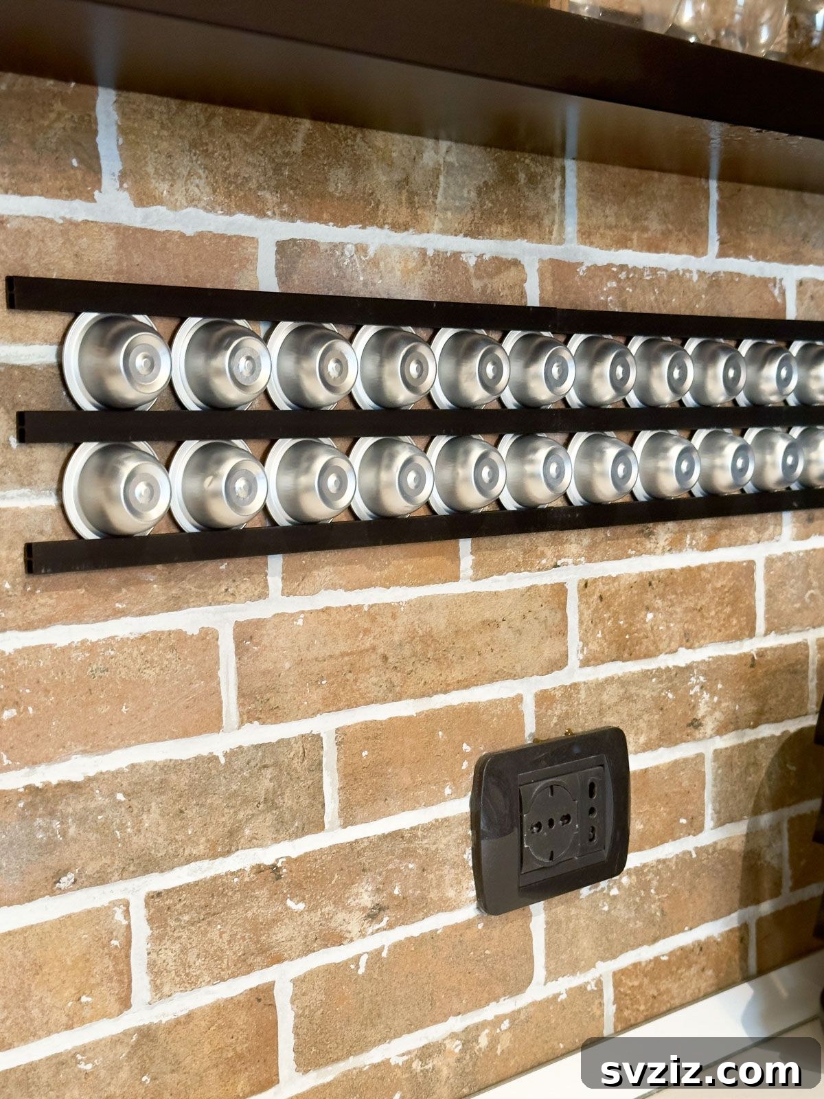 Use Plastic Rails to Organize Coffee Pods - kitchen organization hack