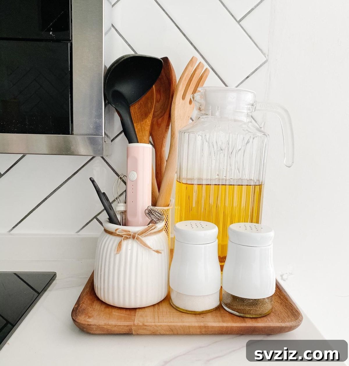 31 Ingenious Kitchen Counter Organization Secrets 17 Wooden Tray Kitchen Counter Organizer