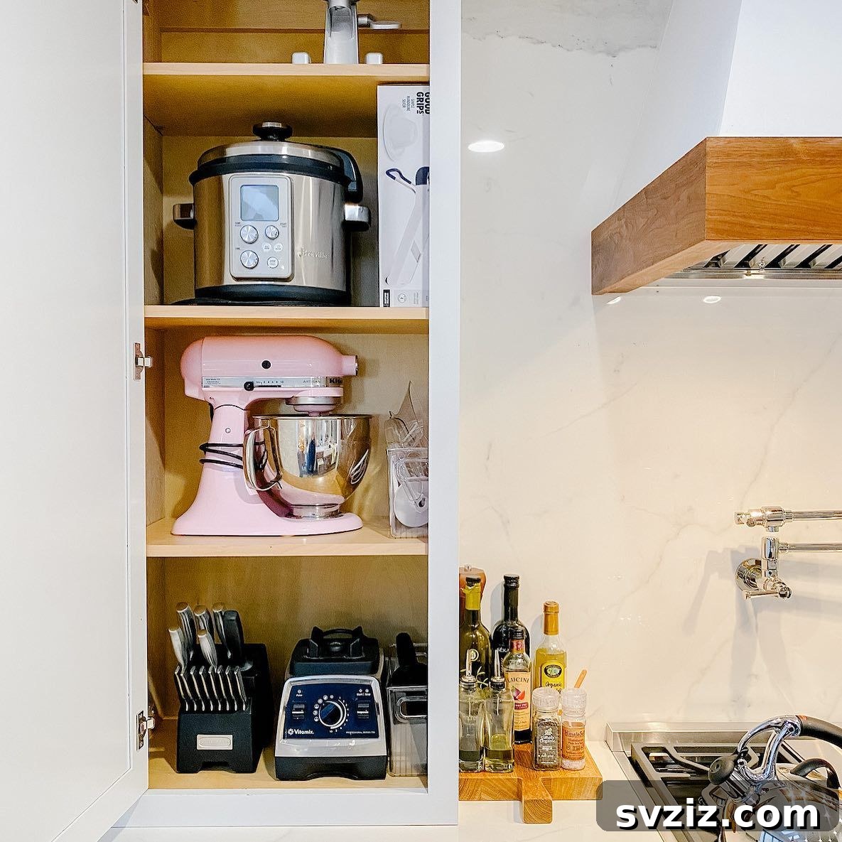 31 Ingenious Kitchen Counter Organization Secrets 20 Store Appliances on Shelves Kitchen