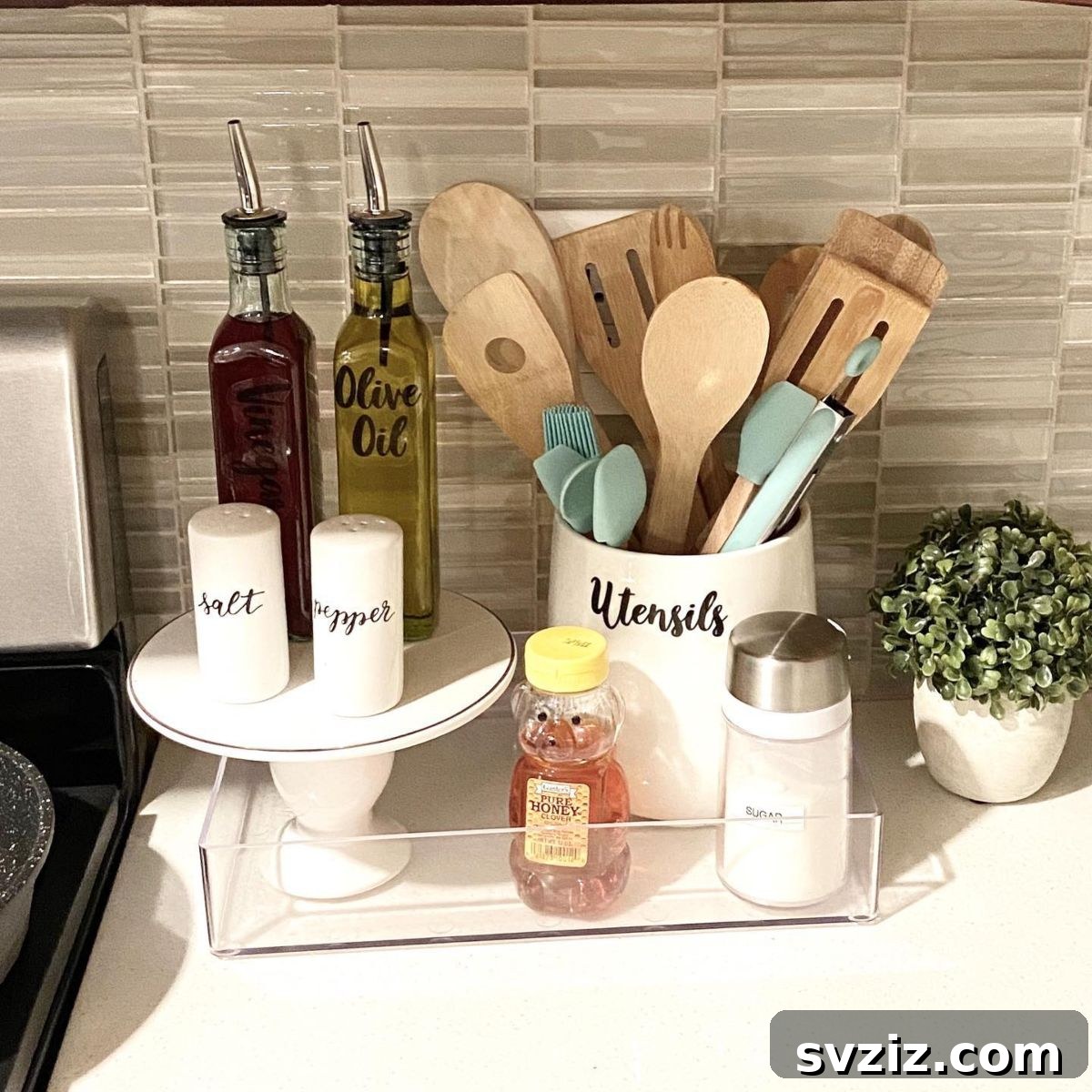 31 Ingenious Kitchen Counter Organization Secrets 23 Acrylic Tray Kitchen Counter Organizer
