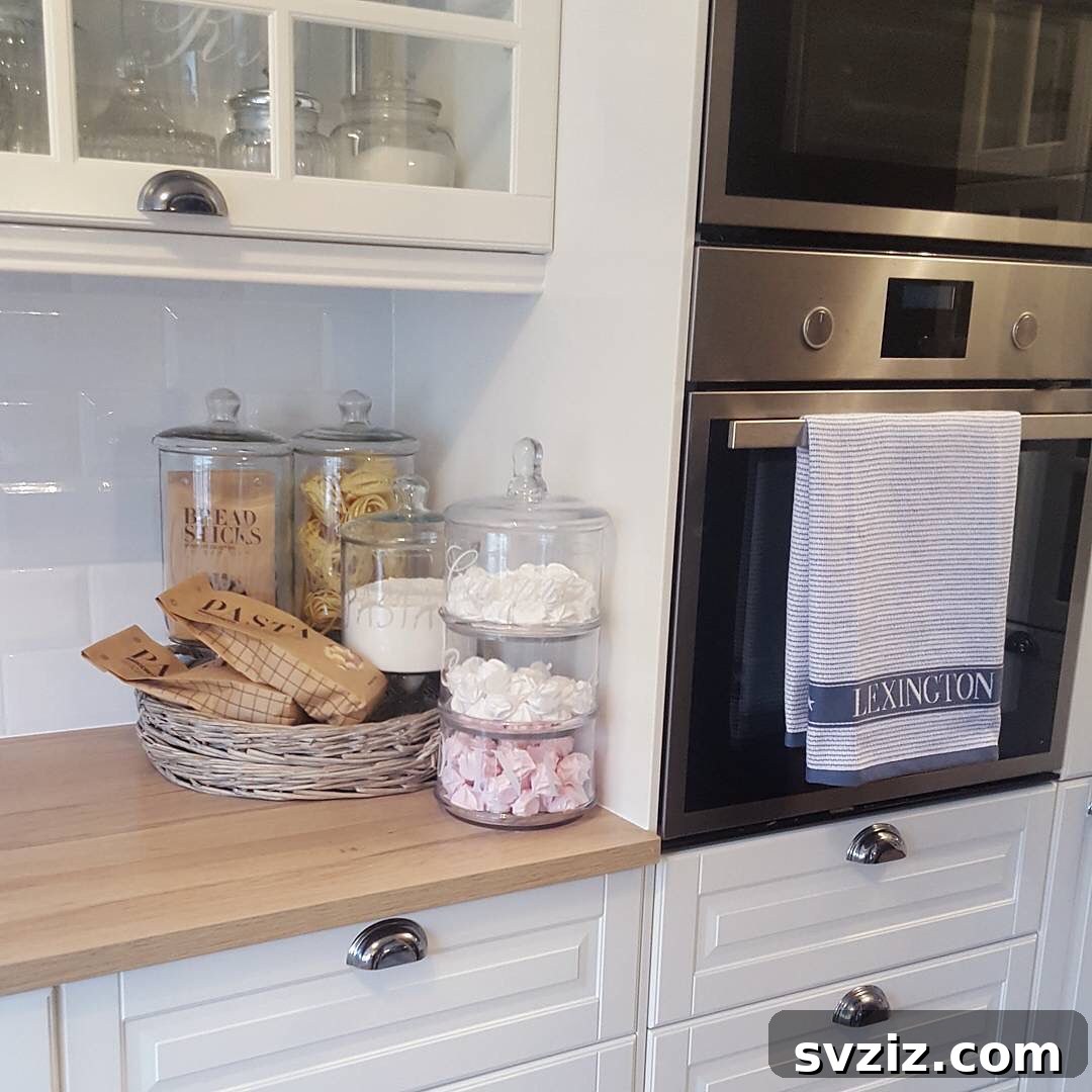 31 Ingenious Kitchen Counter Organization Secrets 8 Glass Canisters for Kitchen Counter
