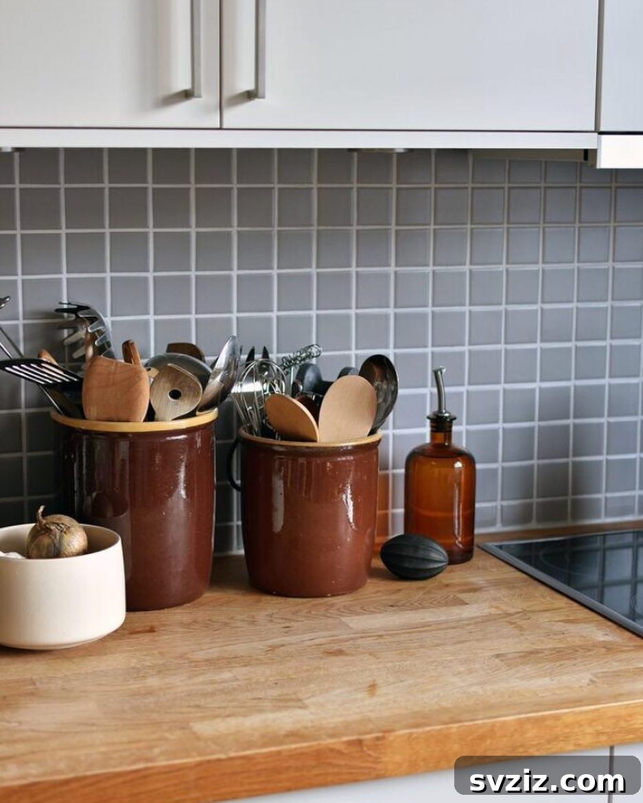 31 Ingenious Kitchen Counter Organization Secrets 10 Ceramic Pots for Kitchen Utensils