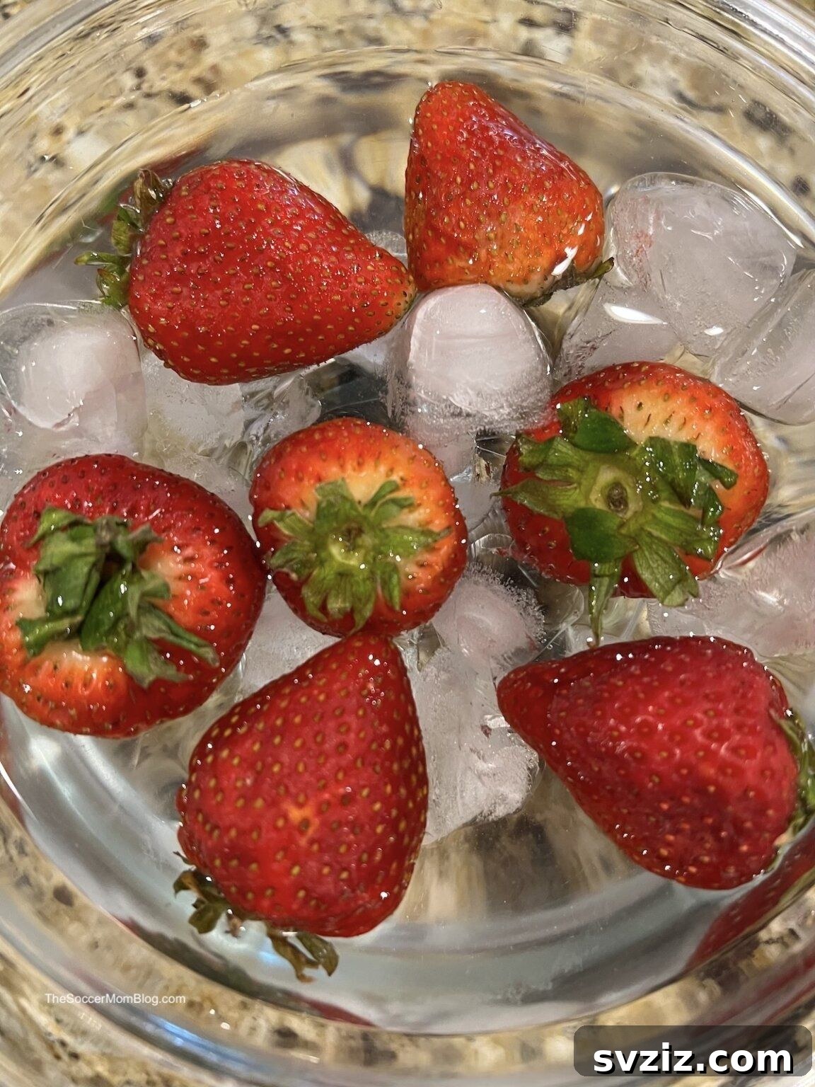 strawberry in ice hack to revive bruised strawberries