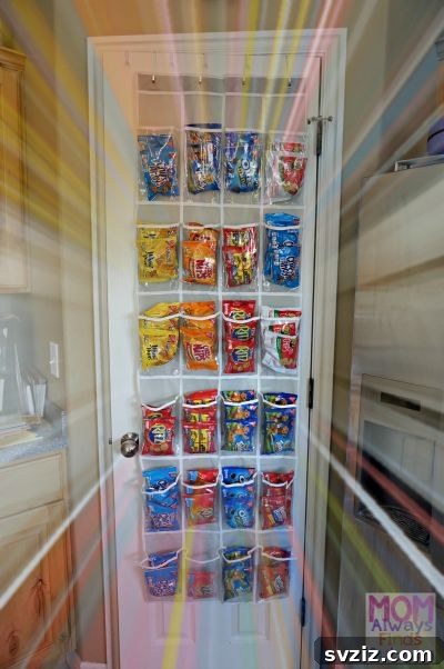 Hanging Snack Station with Shoe Organizer for pantry organization