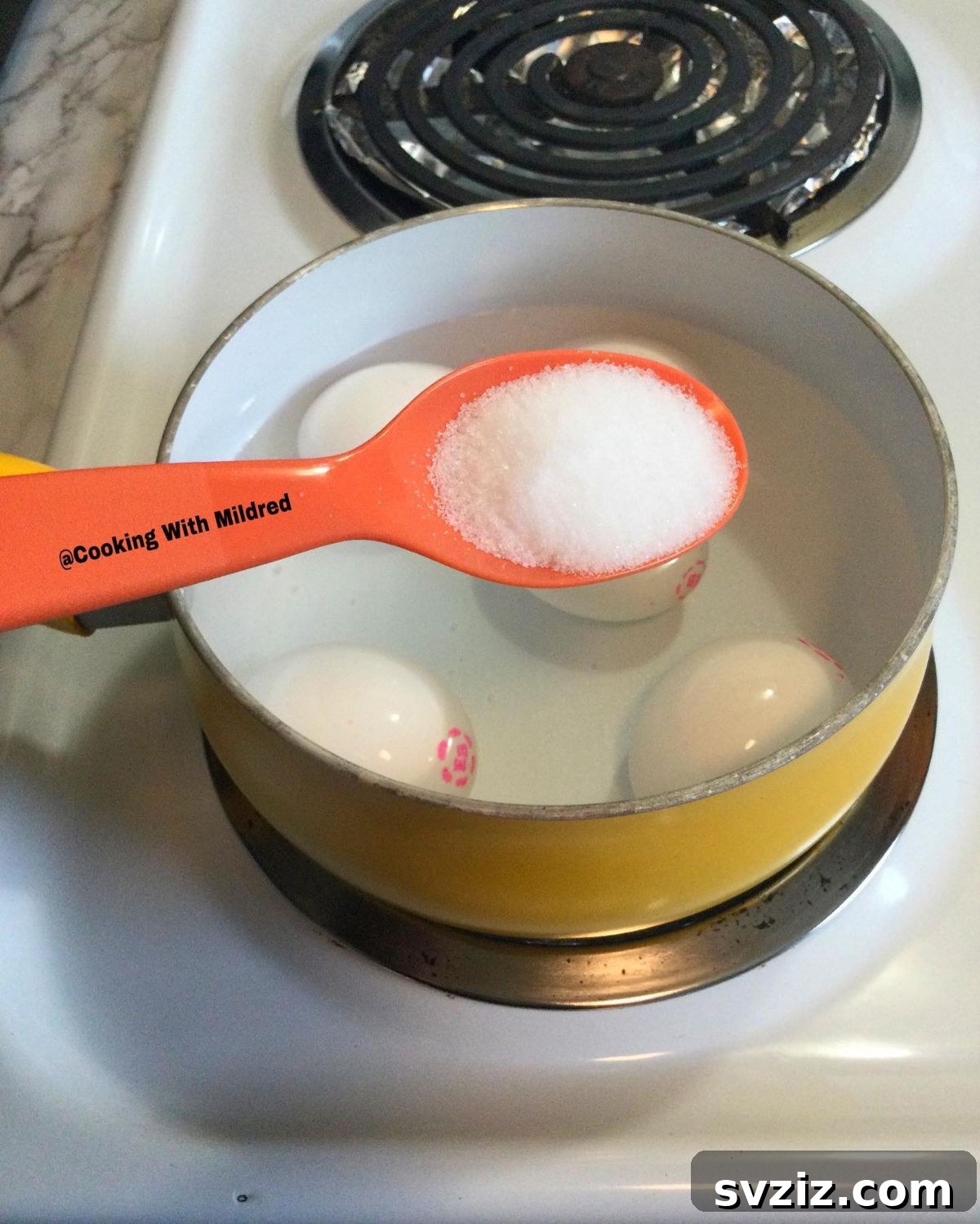 Add Salt to boiling eggs for easy shell removal
