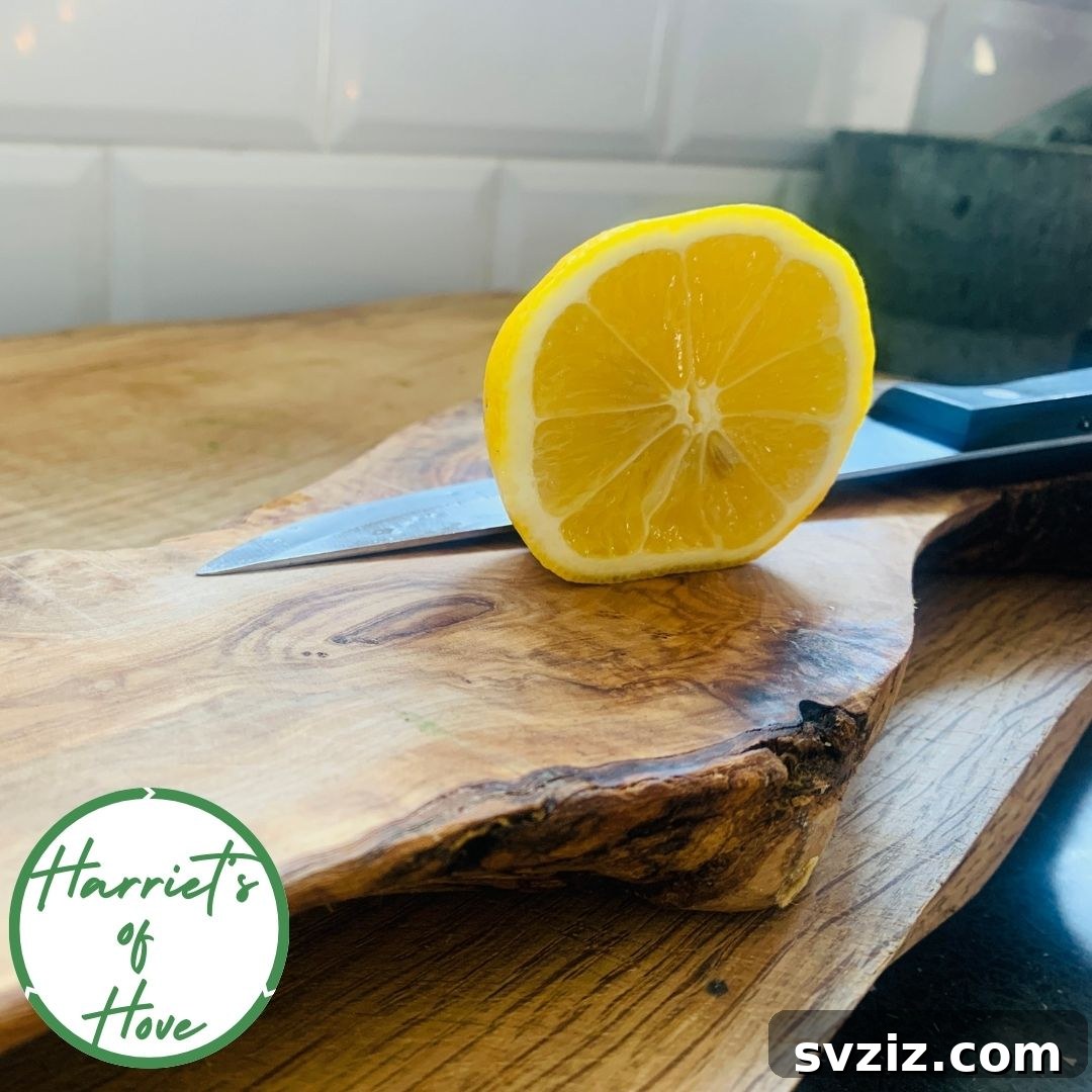 Clean Chopping Board with Lemon for natural sanitization