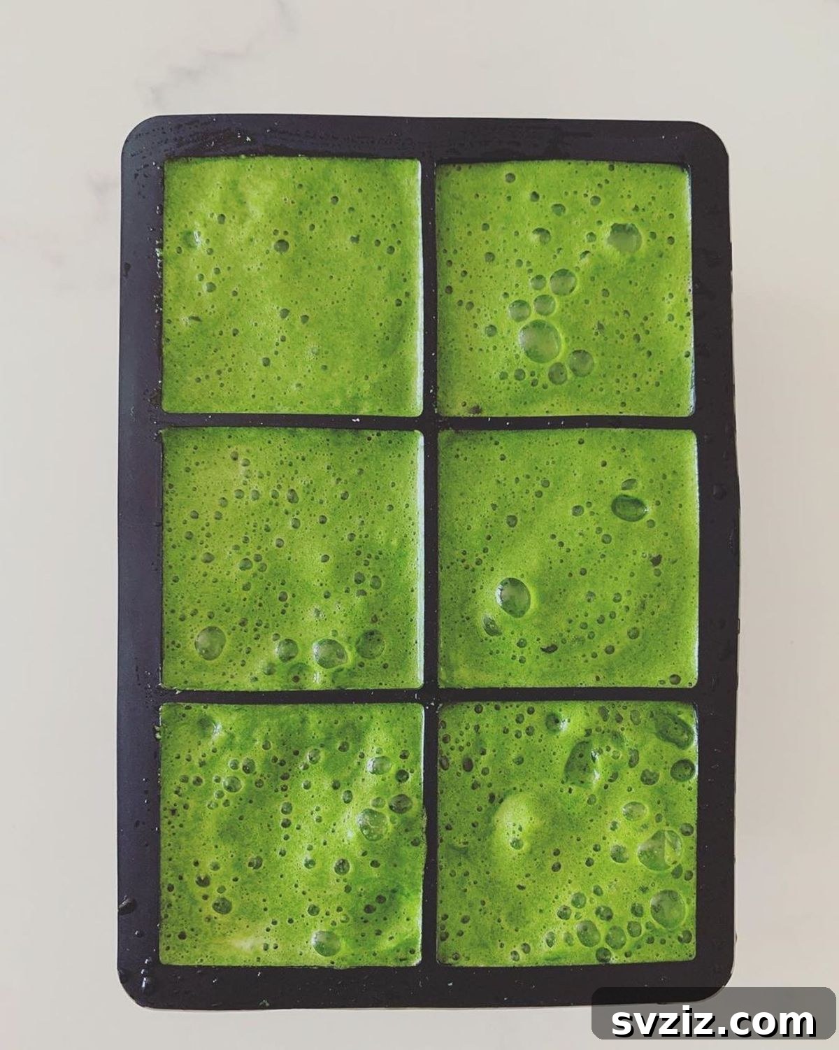 freeze spinach in ice cube trays for easy use
