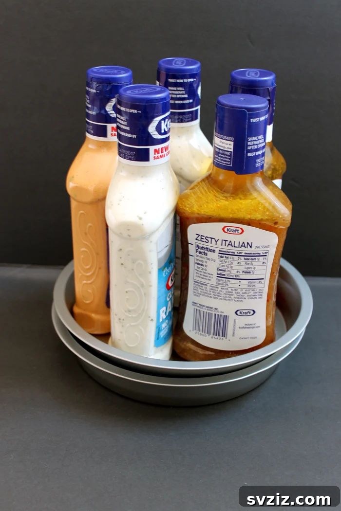DIY Lazy Susan for easy access to pantry items.