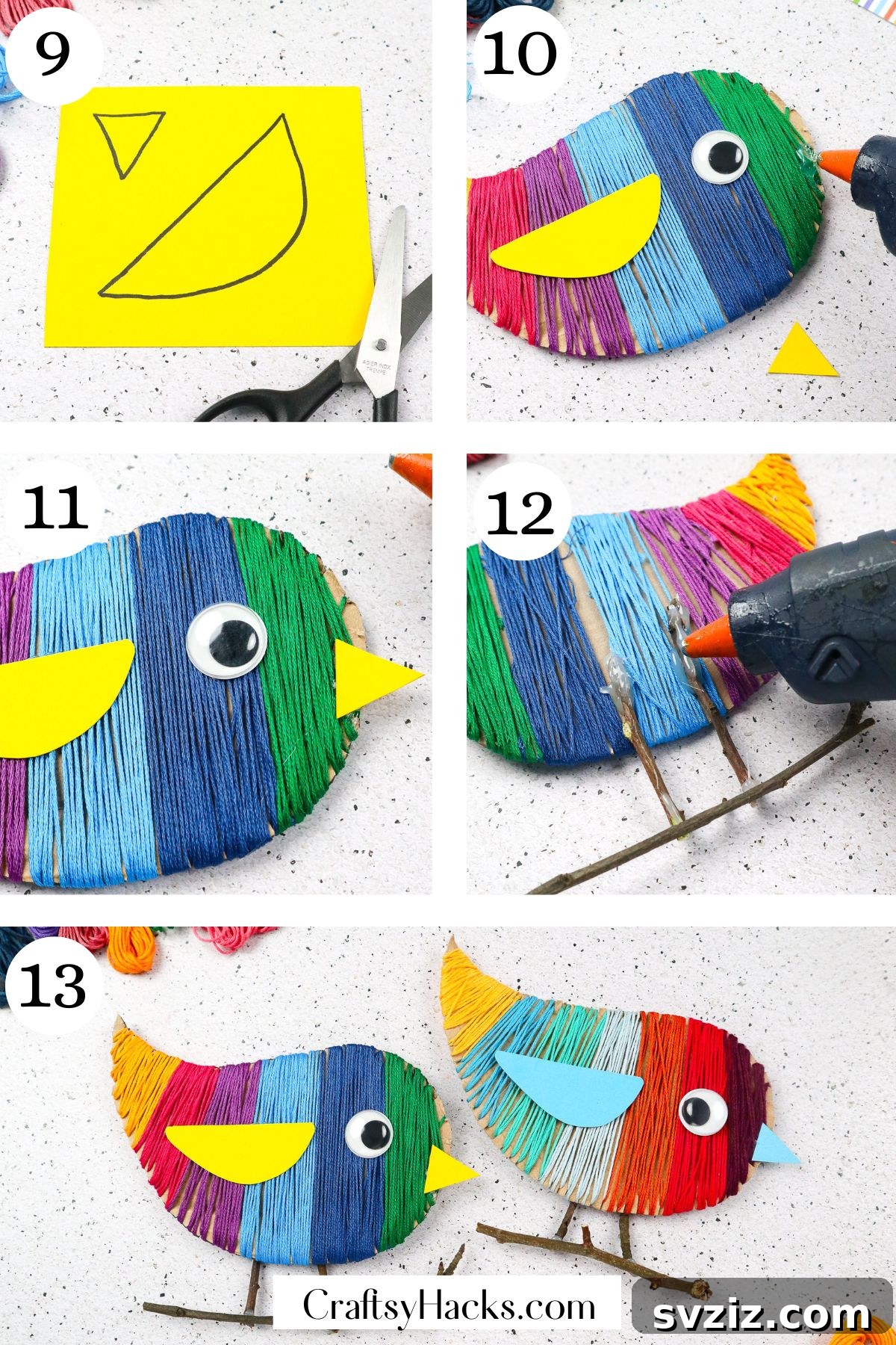 How to make Yarn Birds - Finished Project