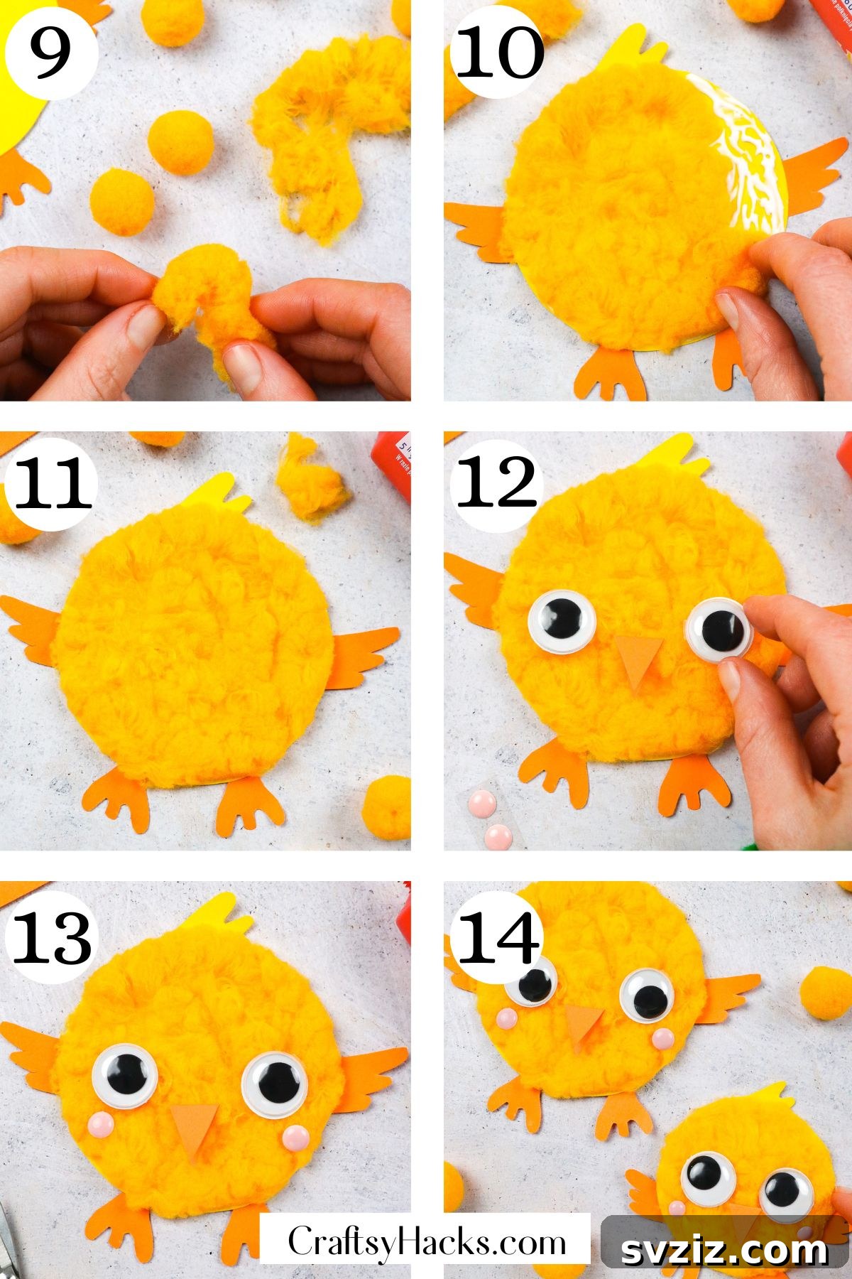 Precious DIY Baby Chick Project 5 step by step how to make DIY chick craft