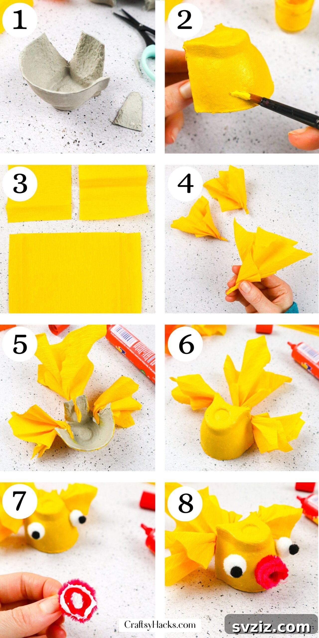 Fin-tastic Egg Carton Goldfish 4 DIY egg carton goldfish craft tutorial