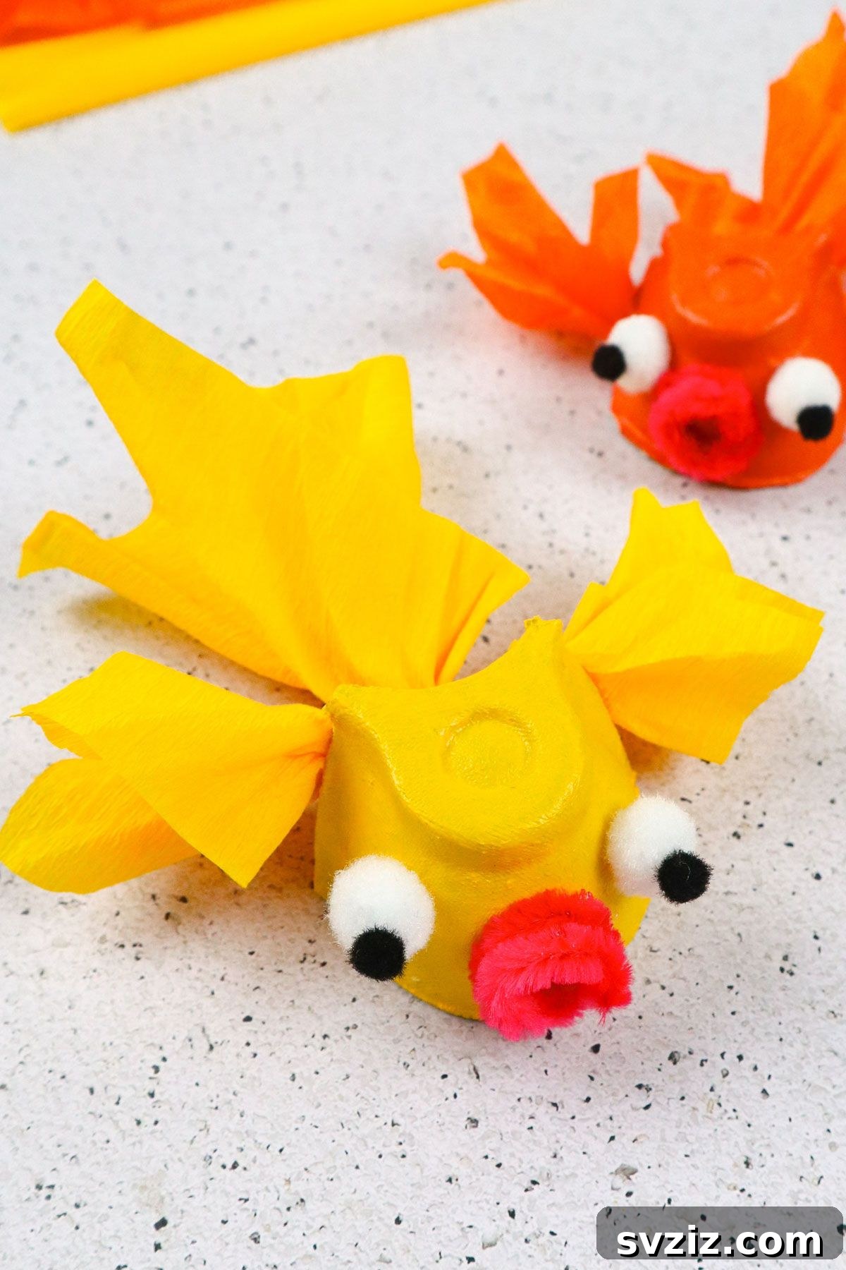 Fin-tastic Egg Carton Goldfish 5 DIY egg carton goldfish craft idea