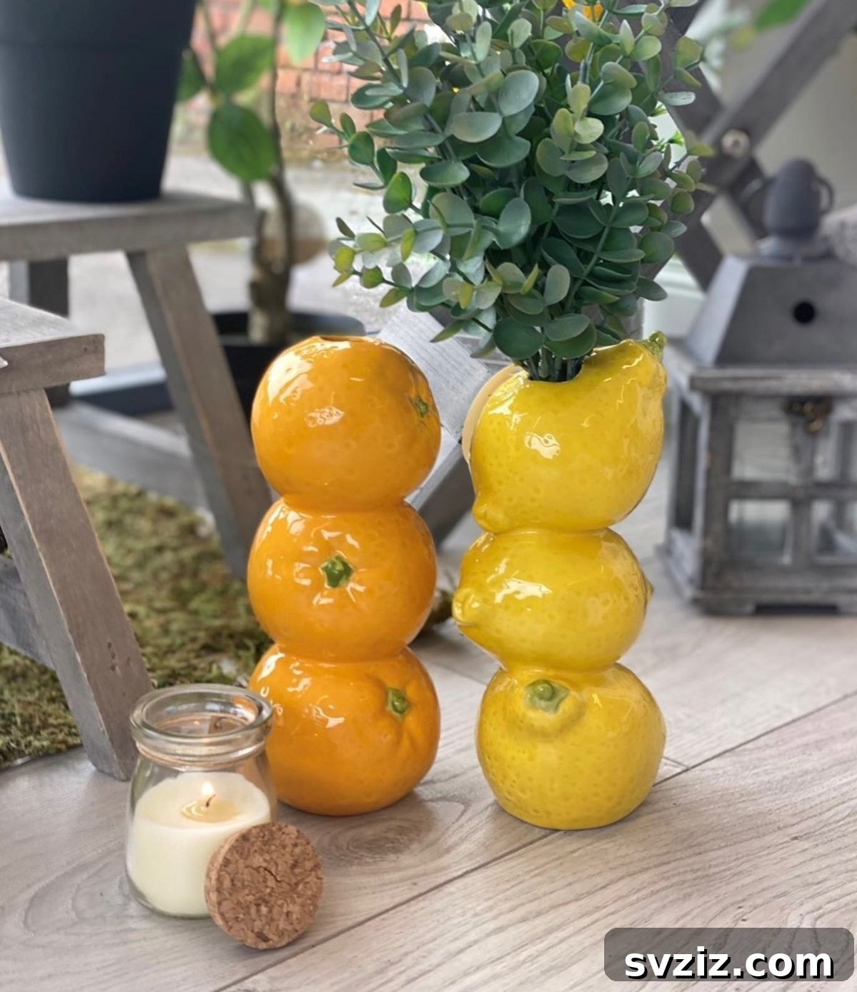 31 Gorgeous Summer Farmhouse Decor Ideas 24 Stoneware Fruit Vases