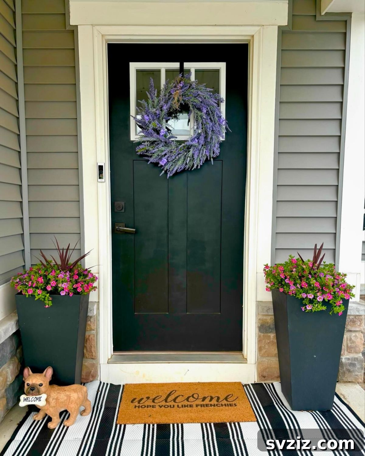 Gorgeous Summer Entryway Inspirations 19 rustic lavender wreath
