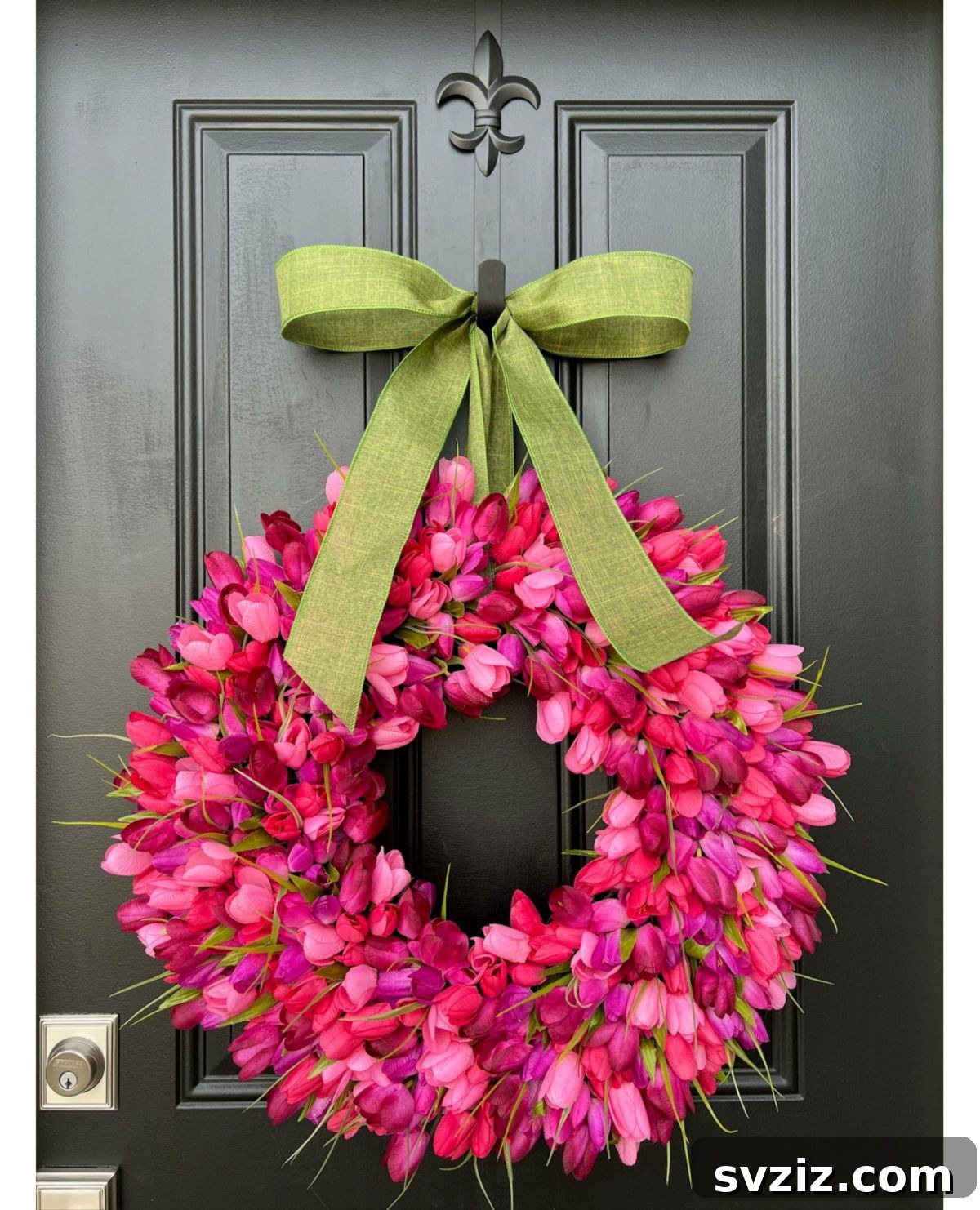 Gorgeous Summer Entryway Inspirations 21 pink tulip wreath