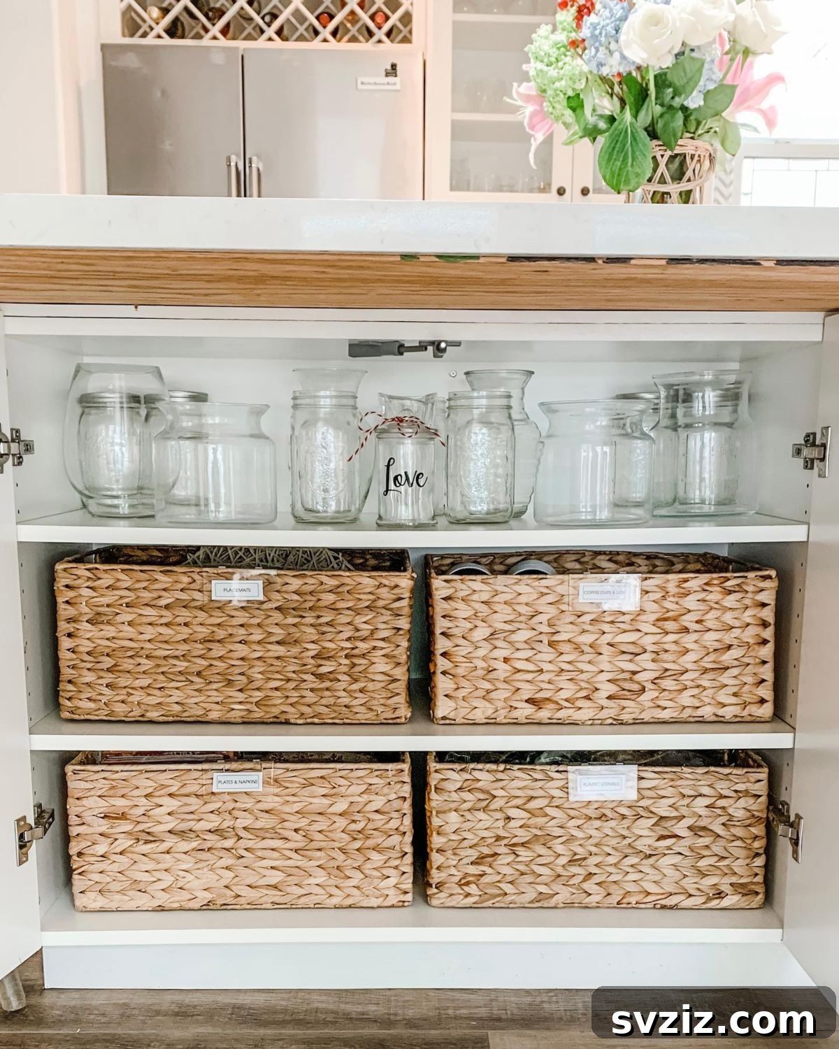 Maximize Your Kitchen Space 31 Genius Storage Hacks 21 Rattan Baskets for Decorative Kitchen Storage