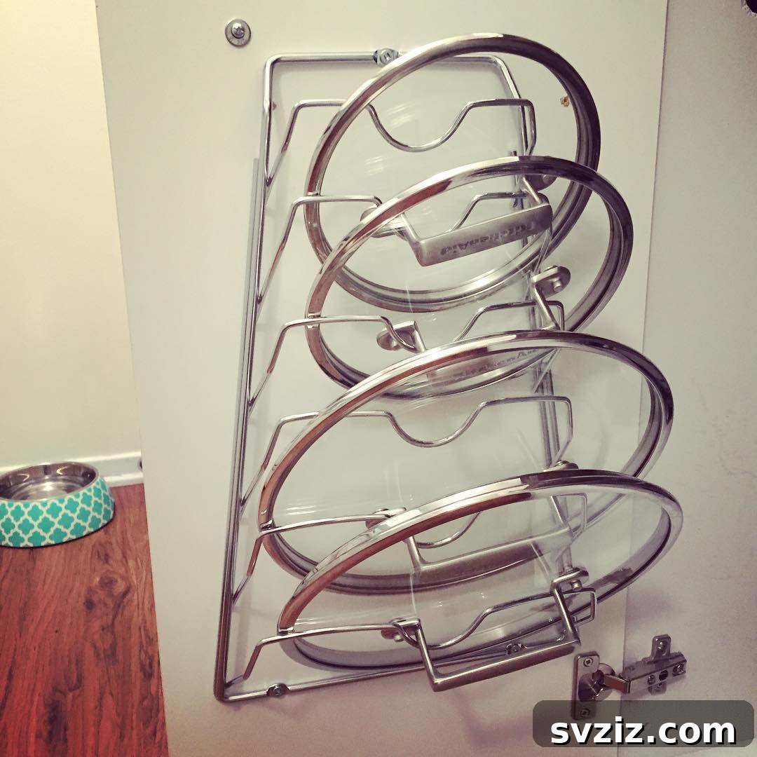 Reclaim Your Kitchen: 31 Smart Cabinet Storage Secrets 26 cabinet door lid holder