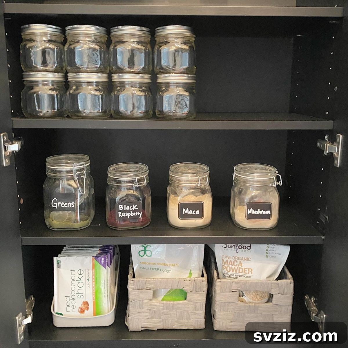 Reclaim Your Kitchen: 31 Smart Cabinet Storage Secrets 8 glass jars
