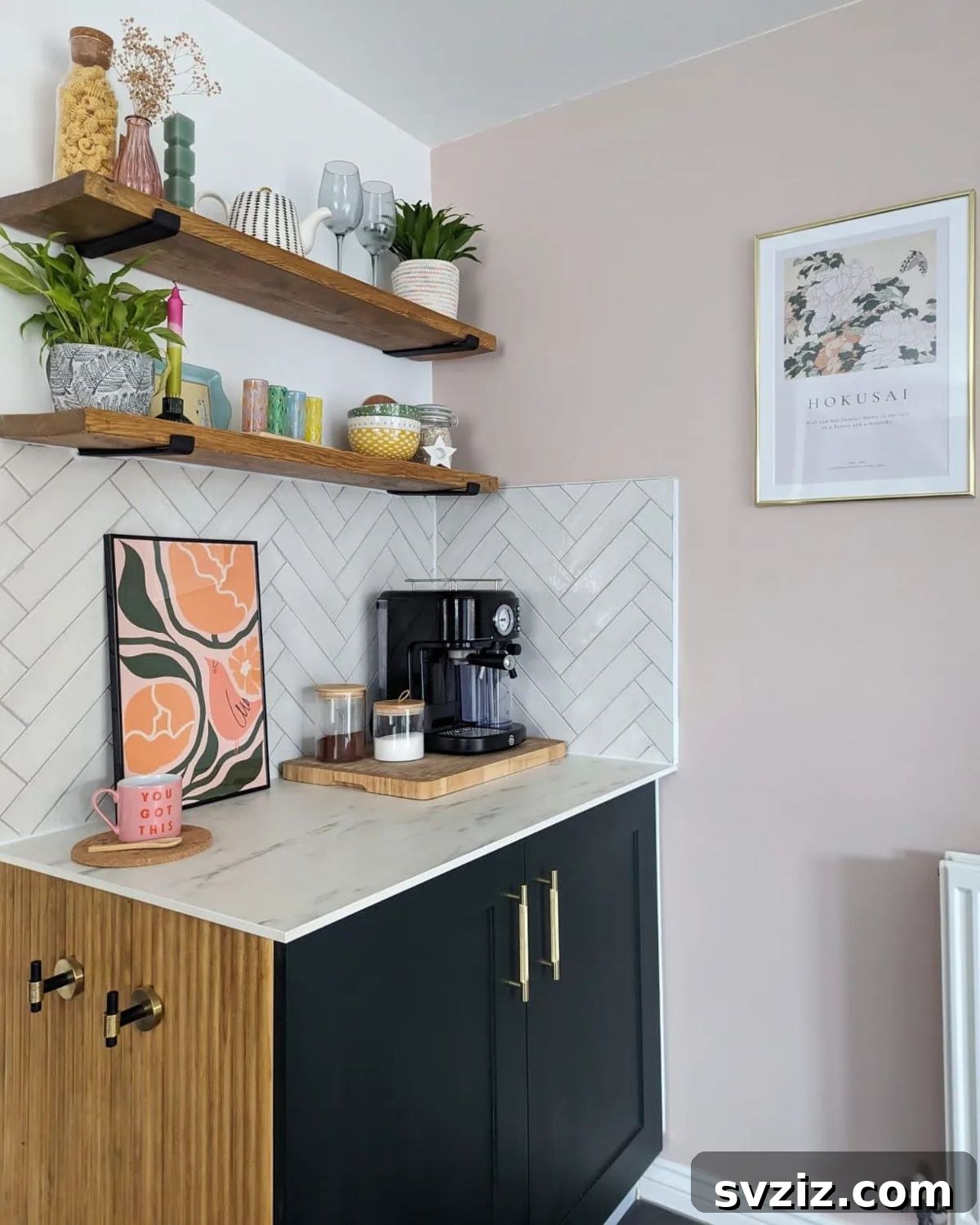 kitchen floating shelves
