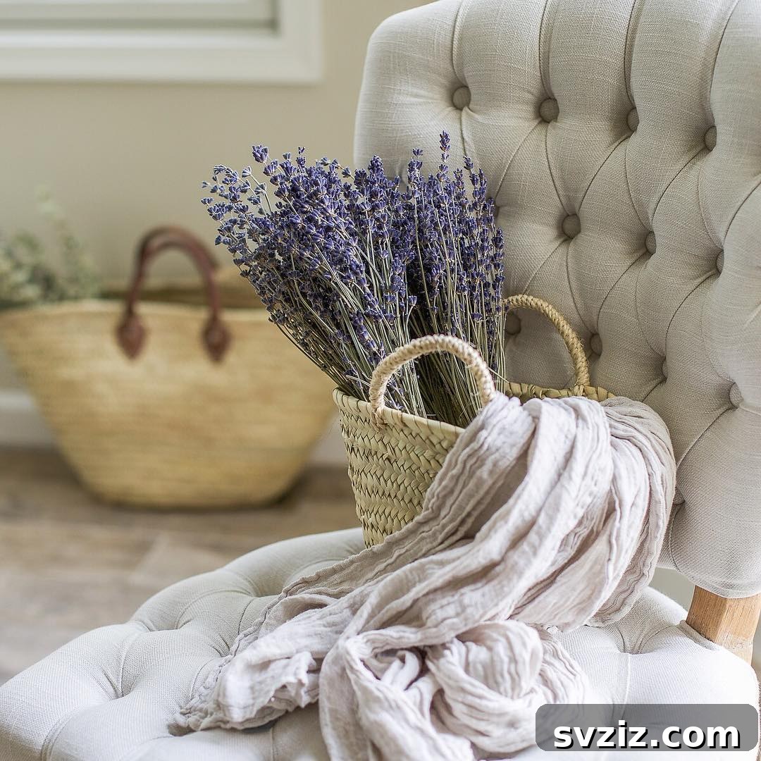 Fragrant dried lavender baskets for home decor