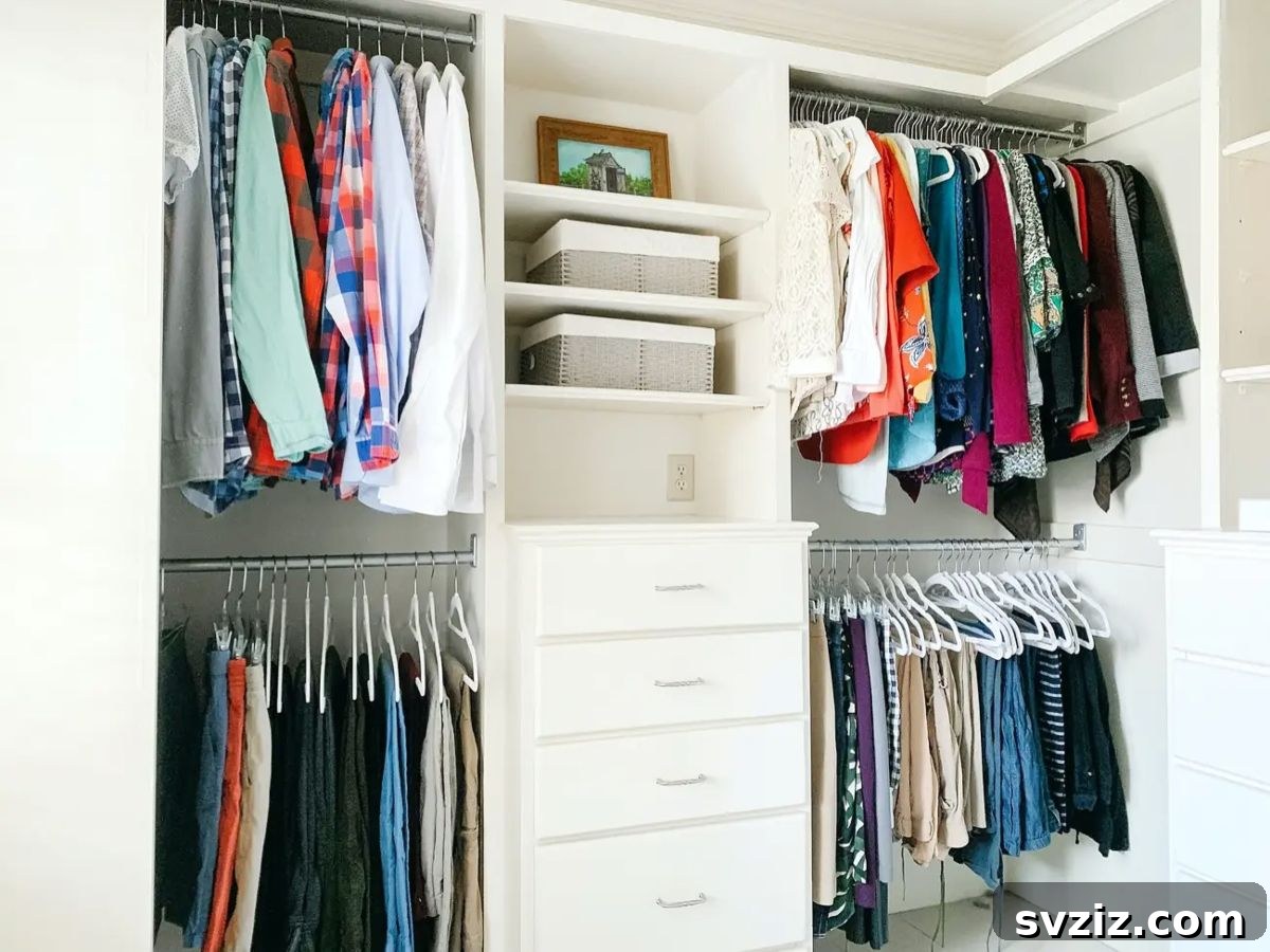 23 Ingenious Closet Organization Solutions 17 seperate tops and bottoms