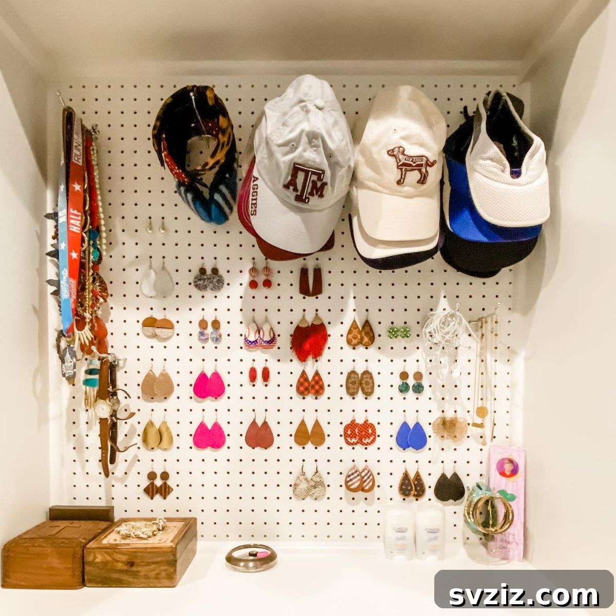 23 Ingenious Closet Organization Solutions 22 pegboard accessory holder