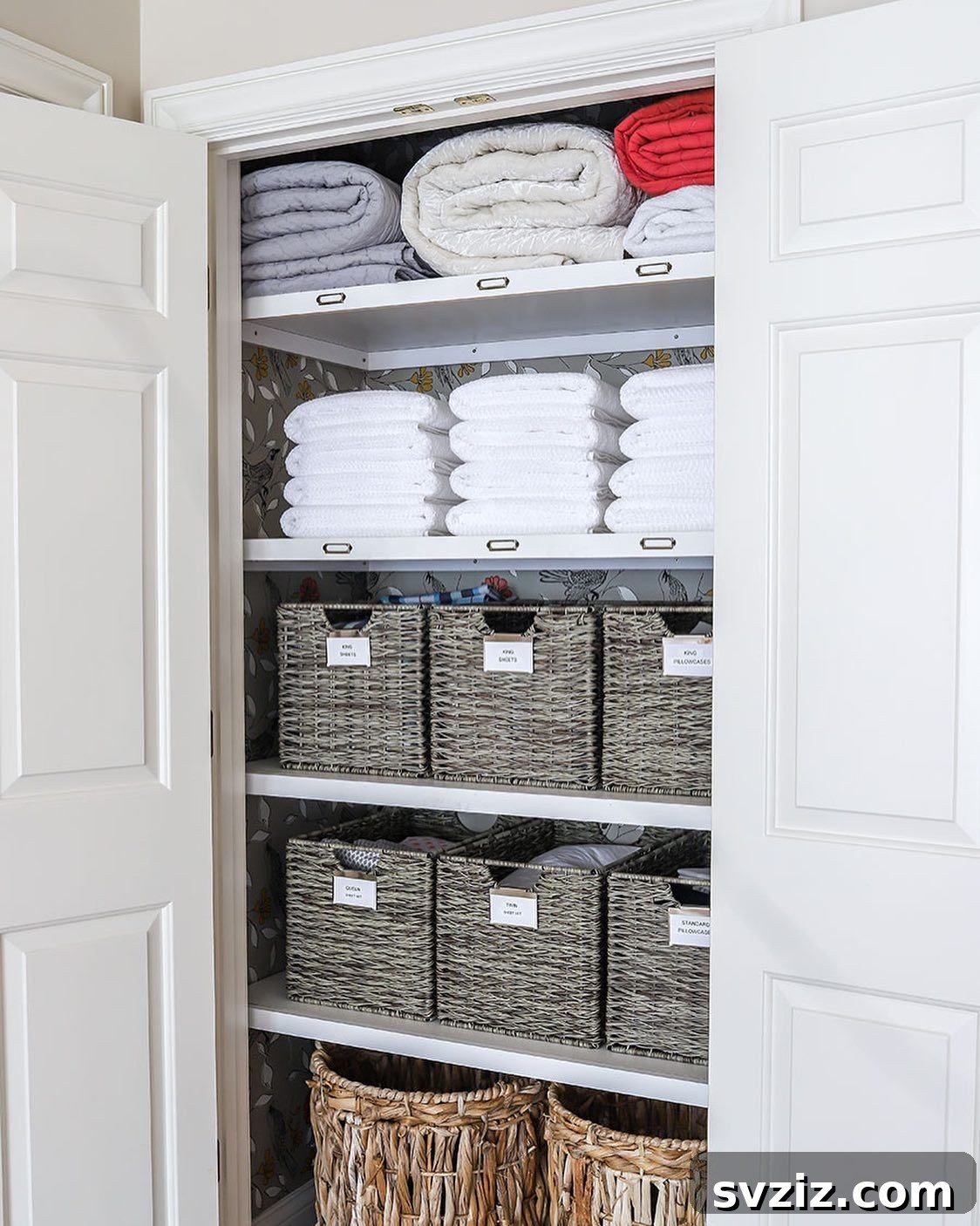 23 Ingenious Closet Organization Solutions 10 labelled baskets