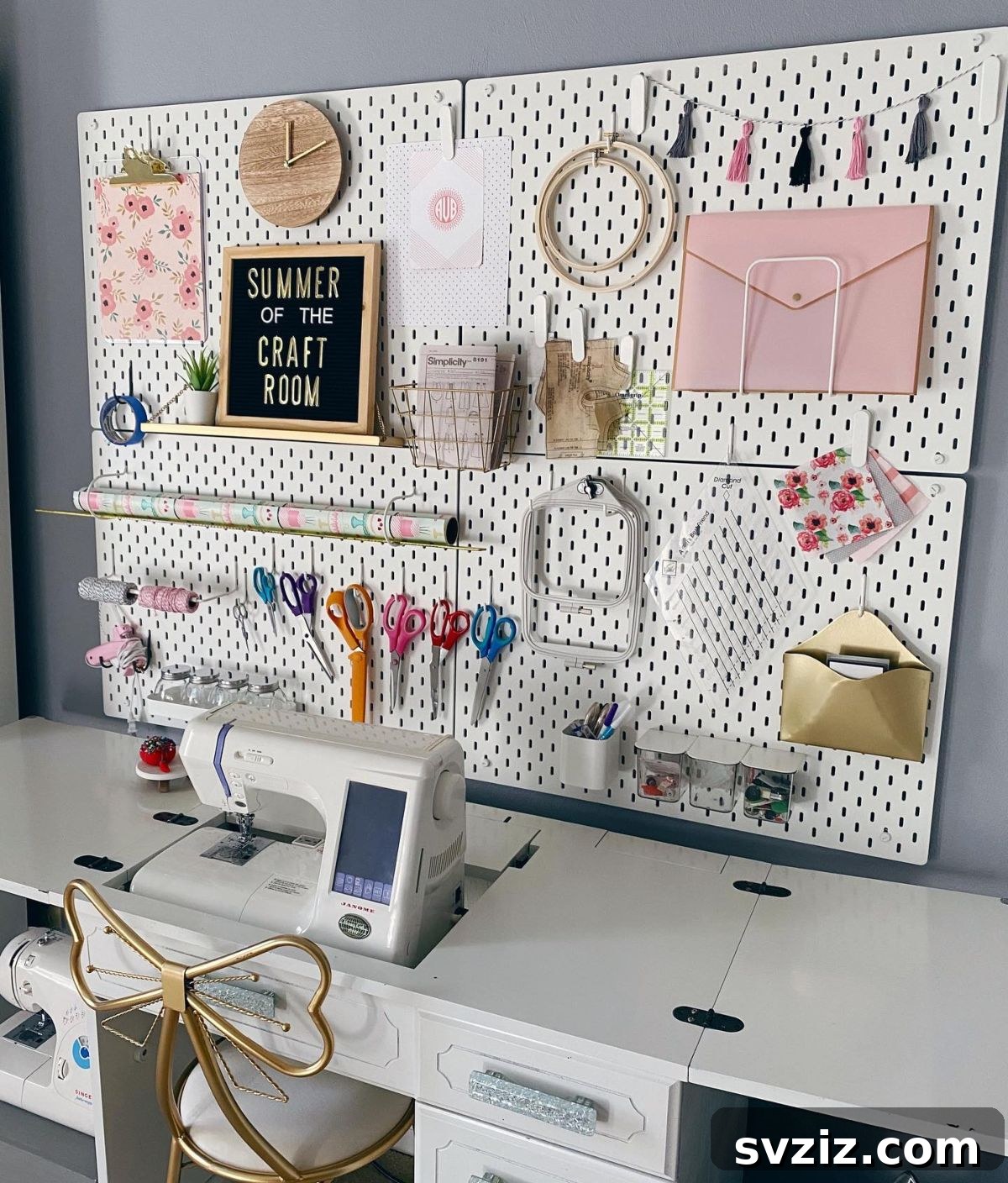 Pegboards for craft supplies