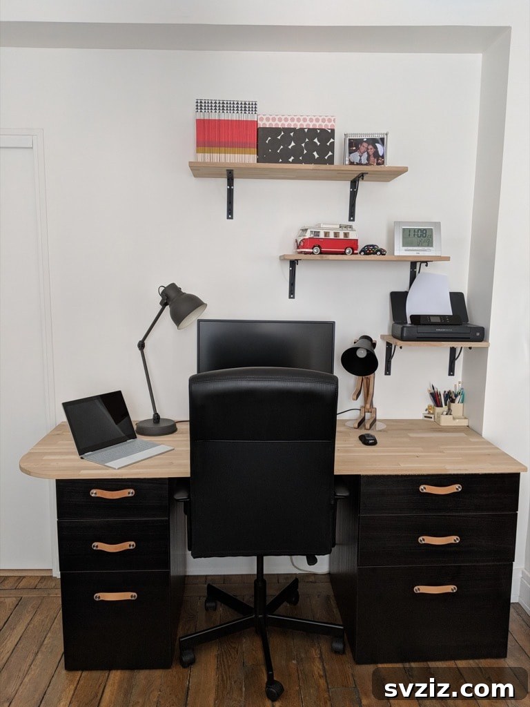 Upgrade Your Workspace: 15 Brilliant IKEA Desk Ideas 12 Industrial-Style Desk Made from IKEA Kitchen Cabinets