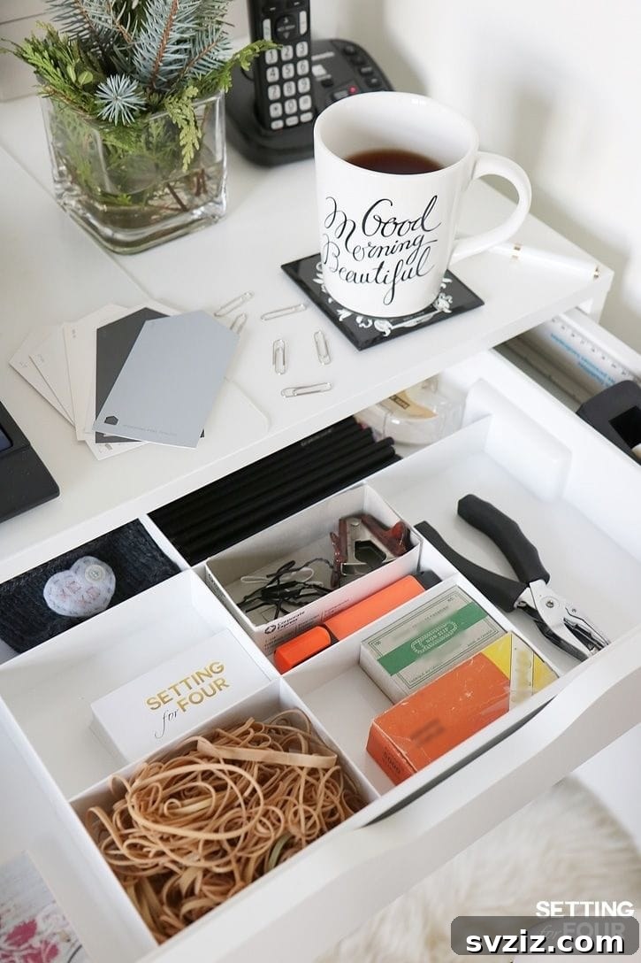 Upgrade Your Workspace: 15 Brilliant IKEA Desk Ideas 14 Organizing Your Desk Drawers with IKEA Dividers