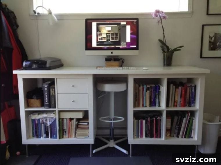Upgrade Your Workspace: 15 Brilliant IKEA Desk Ideas 6 DIY Standing Desk with IKEA Kallax (formerly Expedit)