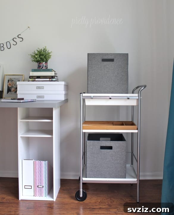 Upgrade Your Workspace: 15 Brilliant IKEA Desk Ideas 7 IKEA Cart for Mobile Office Supply Storage