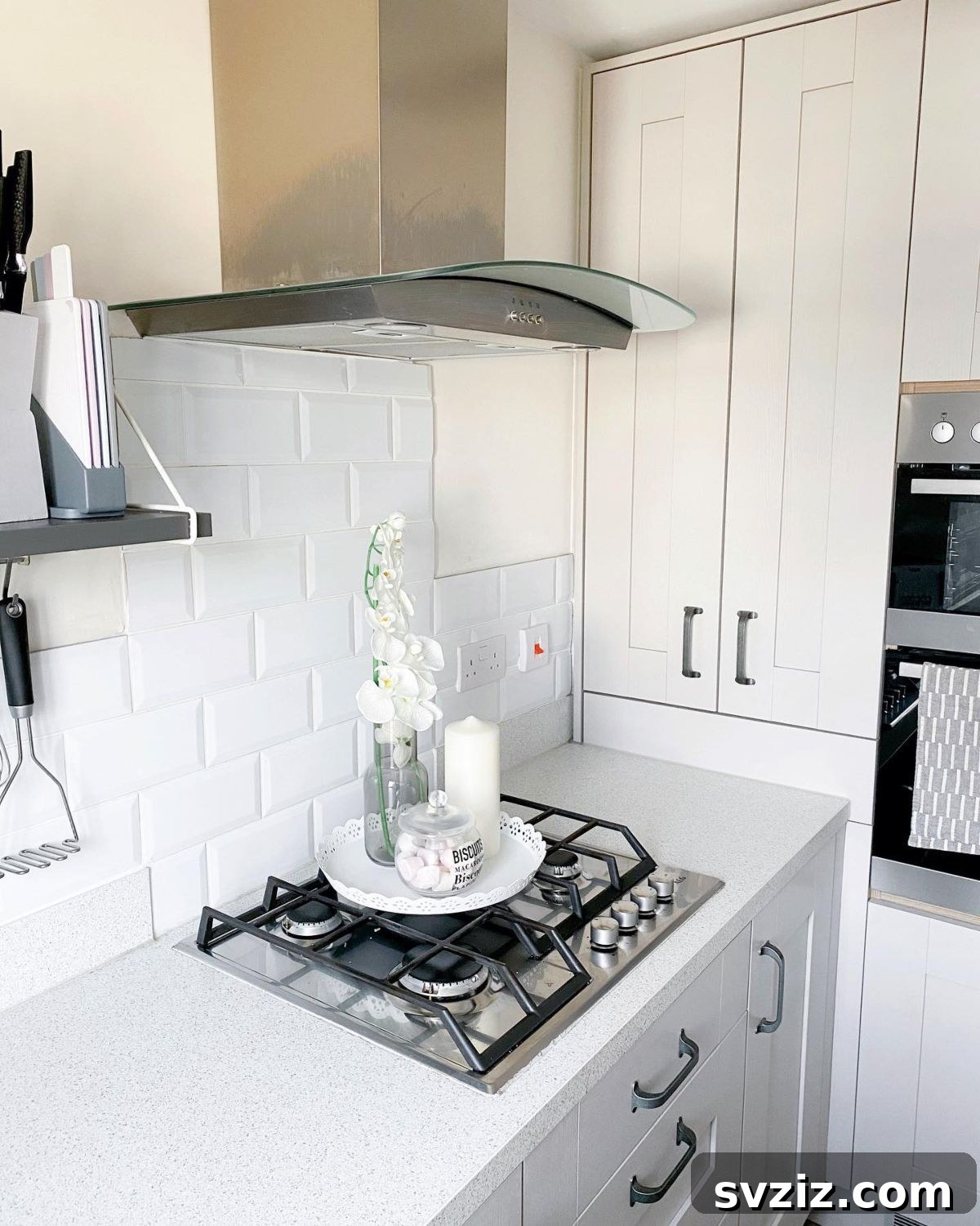 Organize pantry items with clear storage boxes, making contents easy to see and keeping your kitchen neat and tidy.