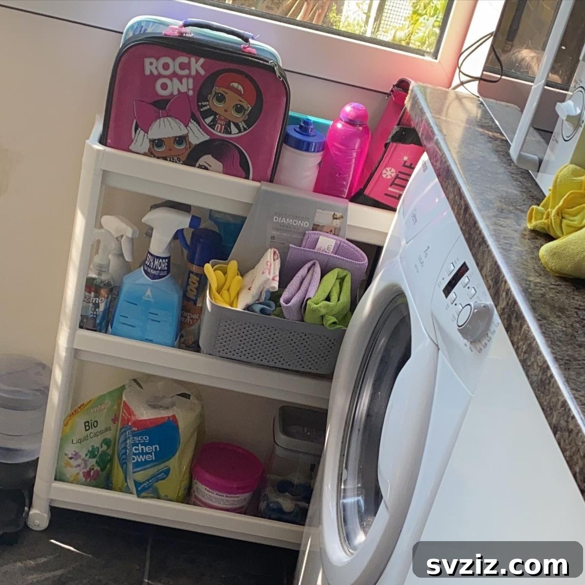 Introduce a versatile kitchen cart for additional mobile storage of food, cooking supplies, or small appliances, easily relocating it as needed.