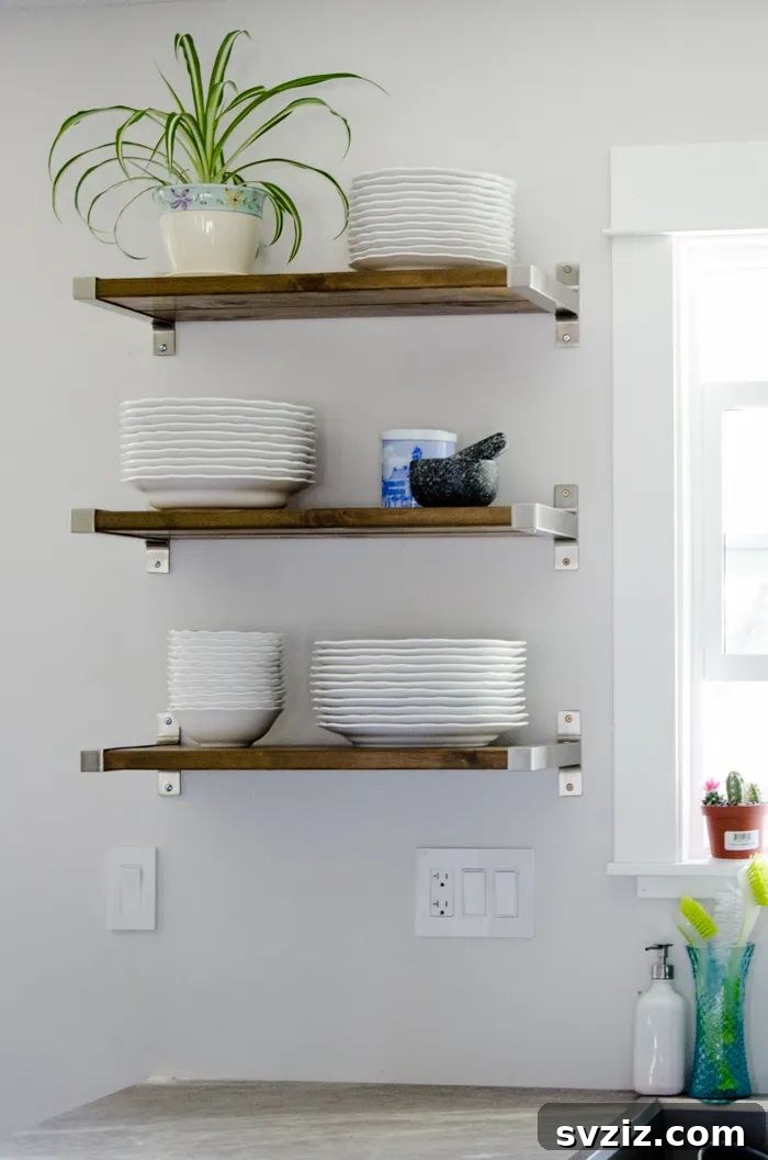 DIY Open shelving