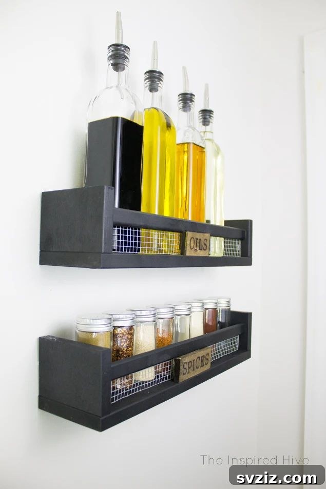  DIY Wall-Mounted Spice Rack