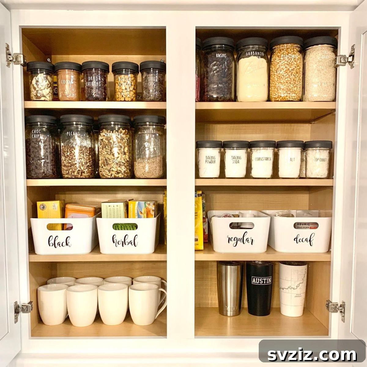 Charming Mason Jars for Kitchen Cupboard Organization