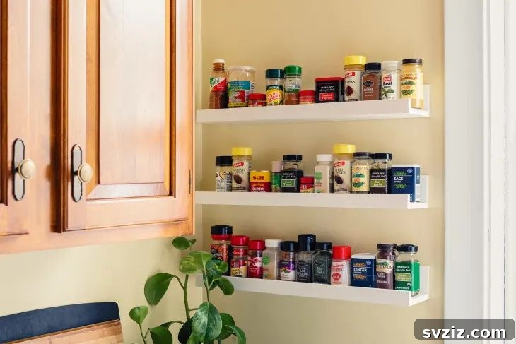Budget-Friendly IKEA Ledge Spice Rack Organization